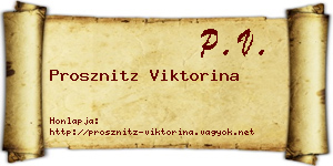 Prosznitz Viktorina névjegykártya